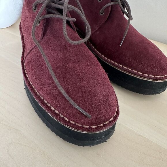 Swear London Shoes Mens 5 Platform Chukka Boot Chunky Suede Leather Oxblood EU38 main image 11